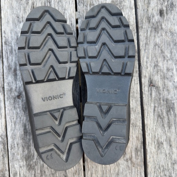 Vionic Kensley Black Leather Lug Sole Loafers Womens 6 Orthotic Comfort Shoes - Picture 7 of 7